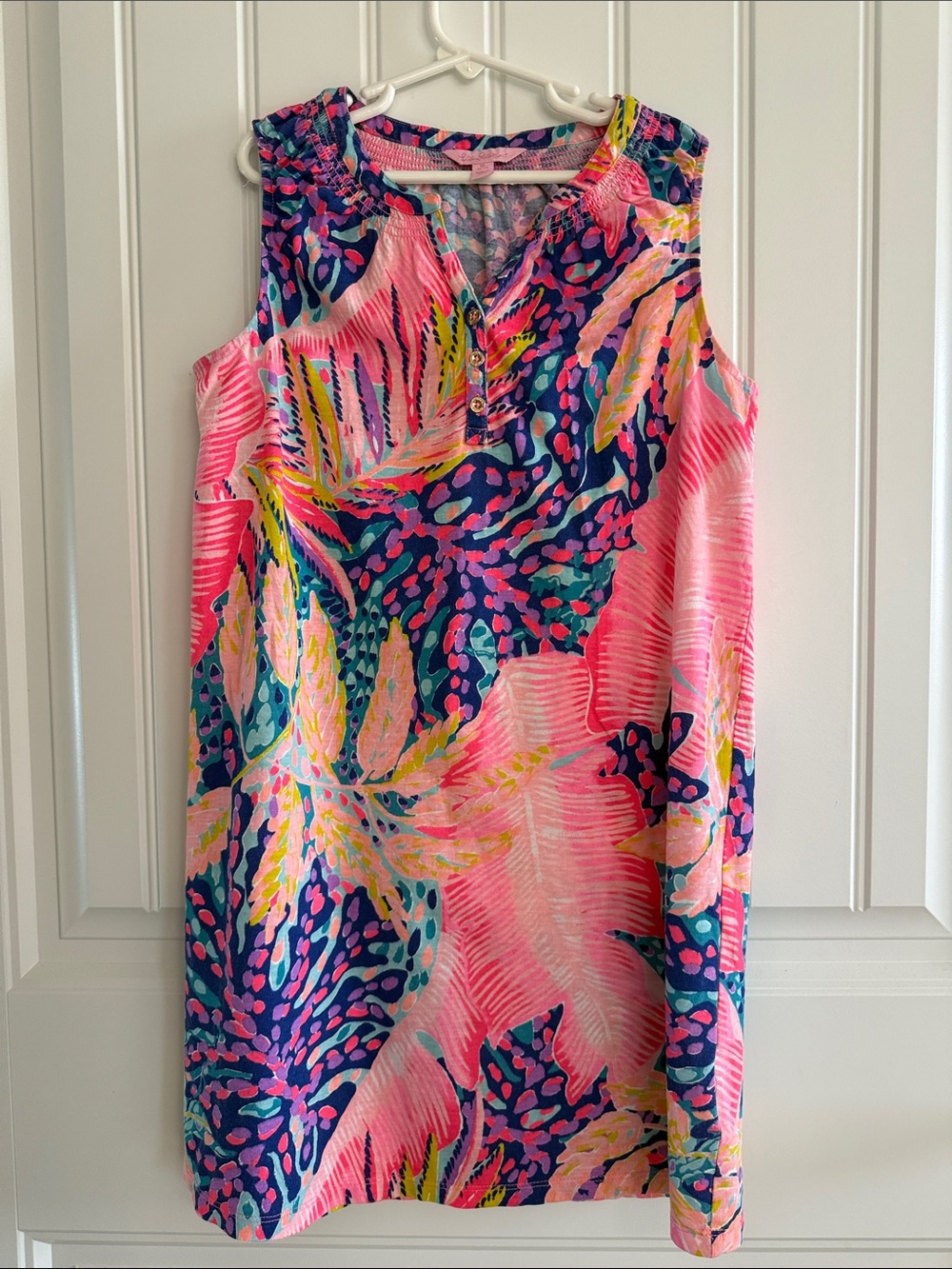 Lilly Pulitzer Sleeveless Shift Dress Girls XL Tropical Print
